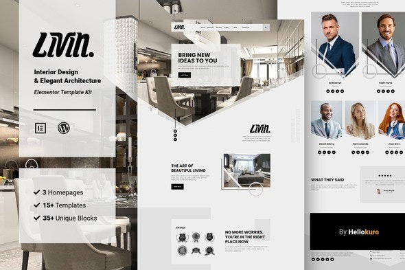 Livin - Interior Design - Architecture Elementor Template Kit