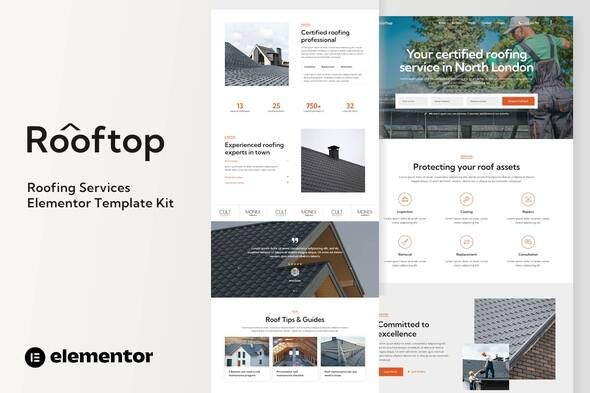 Rooftop - Roofing Service Elementor Template Kit