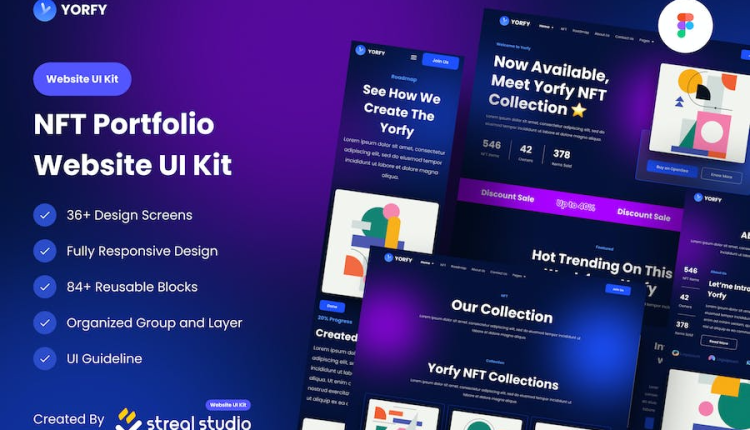 Yorfy NFT Portfolio Website UI Kit