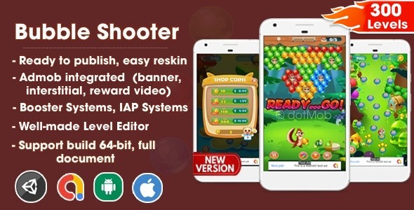 Bubble Shooter Unity Template Project (Android + iOS + AdMob)