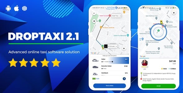 Droptaxi - white label taxi app software script php