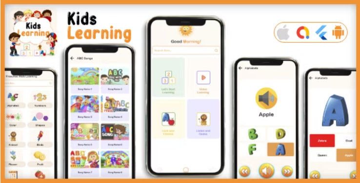 Kids learning Appkids all in one learning flutter app -Flutter Android - iOS App