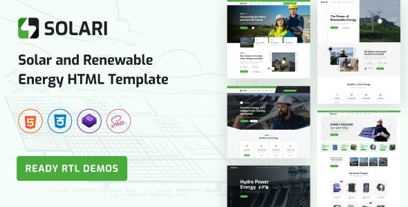 Solari - Ecology - Solar Energy HTML Template + RTL