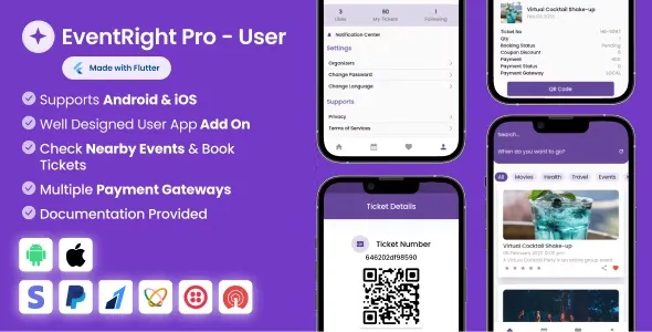 User App for EventRight Pro Event Ticket Booking System