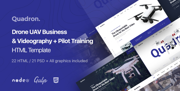 Quadron - Drone UAV Business & Videography HTML Template