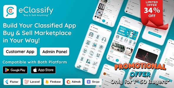 eClassify Classified Buy and Sell Marketplace Flutter App with Laravel Admin Panel