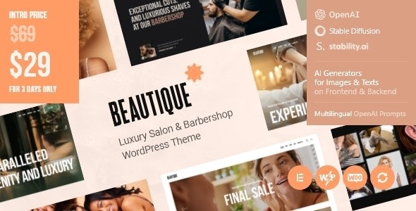 Beautique Luxury Salon & Barbershop WordPress Theme