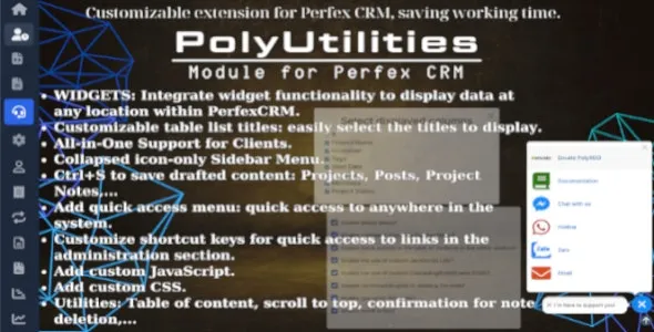 PolyUtilities for Perfex CRM Quick Access Menu
