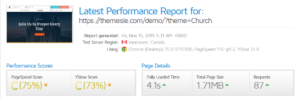 Neva Theme GTmetrix Performance Report C (75%) C (73%)