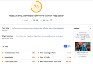 Neva Theme Google PageSpeed Insights Test-Mobile