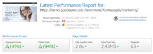 SEO Crawler GTmetrix Performance Report A (91%) A (94%)