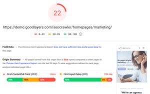 SEO Crawler PageSpeed Insights Mobile Test